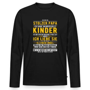 Stolzer Papa - Männer Premium Bio Langarmshirt - Schwarz - Vorne - Nico (187cm)
