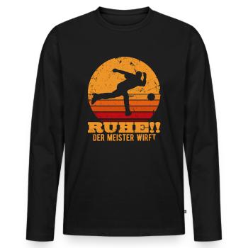 Bowling Ruhe der Meister wirft Spieler Wurf - Männer Premium Bio Langarmshirt - Schwarz - Vorne - Nico (187cm)