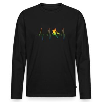 Basketball heartbeat rainbow - Men's Premium Organic Long Sleeve Shirt - black - Front - Nico (187cm)