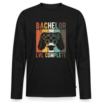 Bachelor's Degree Degree Students - Men's Premium Organic Long Sleeve Shirt - black - Front - Nico (187cm)