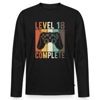 18. Geburtstag Gamer Geschenk - Männer Premium Bio Langarmshirt - Schwarz - Vorne - Nico (187cm)