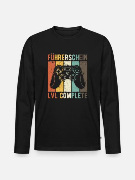 Führerschein Prüfung Bestanden - Männer Premium Bio Langarmshirt - Schwarz