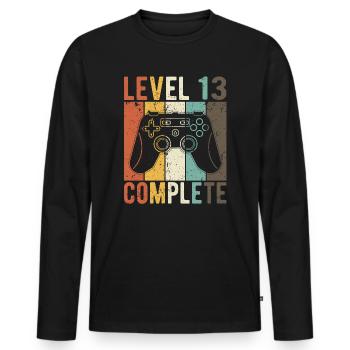 13. Geburtstag Jungen Gamer Geschenk - Männer Premium Bio Langarmshirt - Schwarz - Vorne - Nico (187cm)
