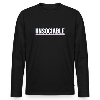 Unsociable Aesthetic Vaporwave Introvertierte - Männer Premium Bio Langarmshirt - Schwarz - Vorne - Nico (187cm)