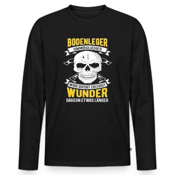 Bodenleger Unmögliches Wird Sofort Erledigt - Männer Premium Bio Langarmshirt - Schwarz - Vorne - Nico (187cm)