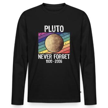 Pluto Never Forget 1930 - 2006 - Men's Premium Organic Long Sleeve Shirt - black - Front - Nico (187cm)