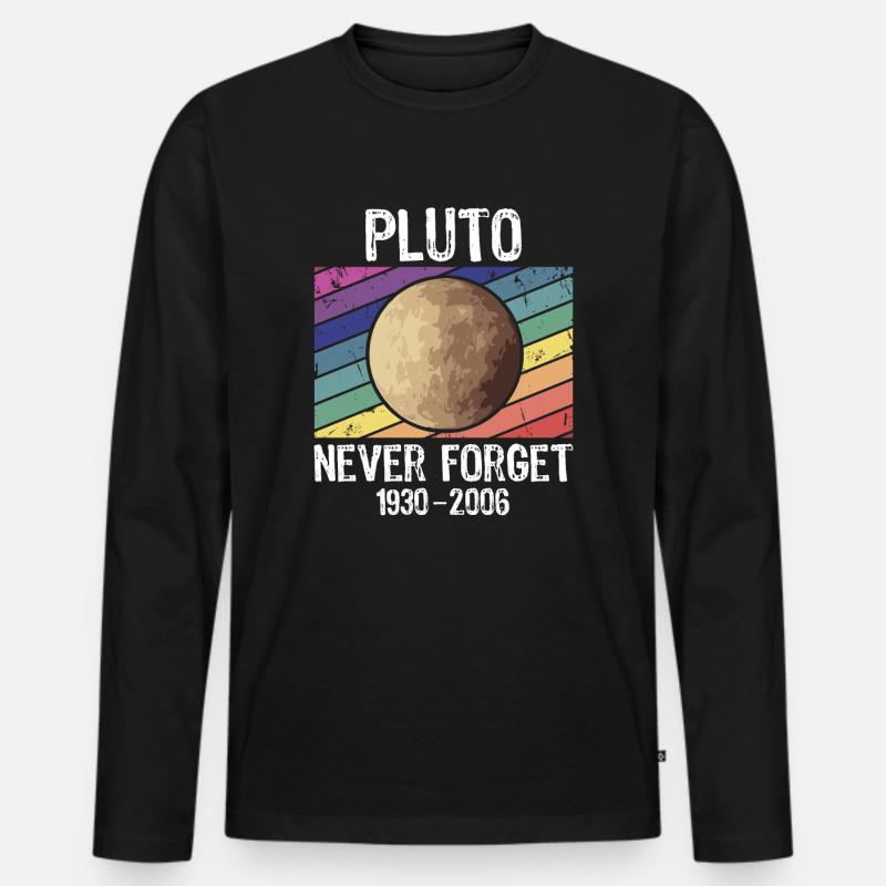 Pluto Never Forget 1930 - 2006 - Männer Premium Bio Langarmshirt - Schwarz