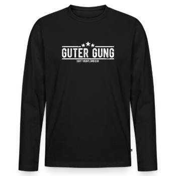 Guter Gung Vogtländisch Vogtland Sachsen Dialekt - Männer Premium Bio Langarmshirt - Schwarz - Vorne - Nico (187cm)