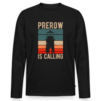 Prerow Is Calling Ostsee Urlaub Leuchtturm - Männer Premium Bio Langarmshirt - Schwarz - Vorne - Nico (187cm)