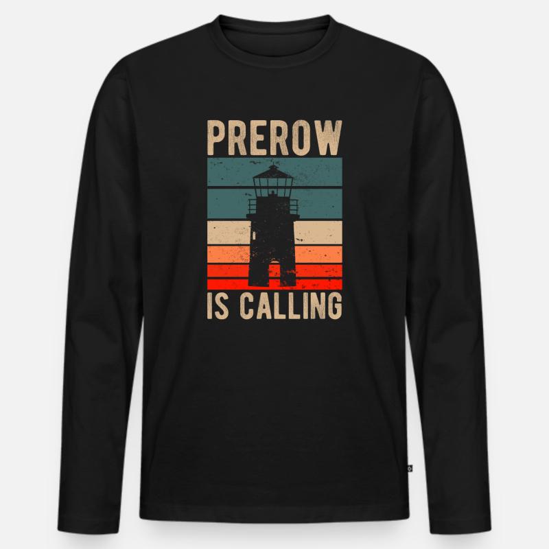 Prerow Is Calling Ostsee Urlaub Leuchtturm - Männer Premium Bio Langarmshirt - Schwarz