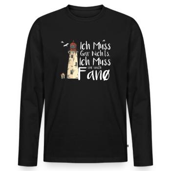 Dänemark Urlaub Skandinavien Spruch Fanö - Männer Premium Bio Langarmshirt - Schwarz - Vorne - Nico (187cm)