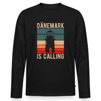 Danemark vacances Scandinavie disant phare - T-shirt manches longues Premium bio Homme - noir - Devant - Nico (187cm)