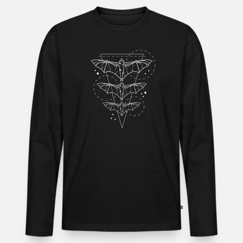 Gothic Flughunde Grunge Aesthetic Geschenk - Männer Premium Bio Langarmshirt - Schwarz