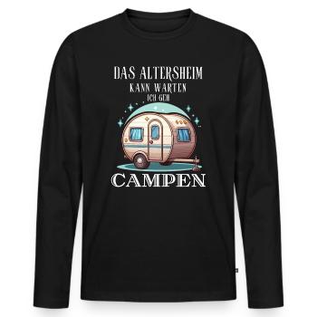 Camping Rentner Ruhestand Campingplatz Kollege Fun - Männer Premium Bio Langarmshirt - Schwarz - Vorne - Nico (187cm)
