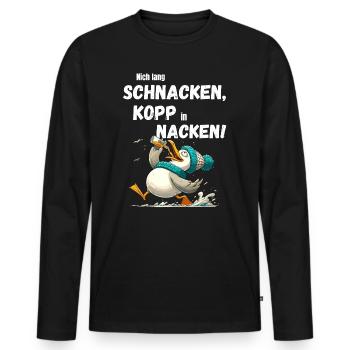 Hamburg Vatertag Urlaub Party Möwe Alkohol Lustig - Männer Premium Bio Langarmshirt - Schwarz - Vorne - Nico (187cm)