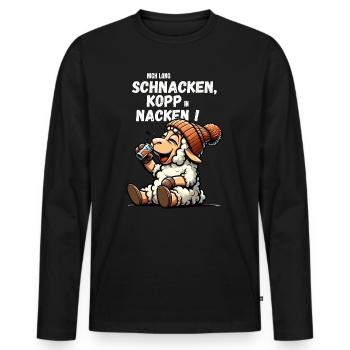 Hambourg Sheep Snacks Drink Funny JGA Party - T-shirt manches longues Premium bio Homme - noir - Devant - Nico (187cm)