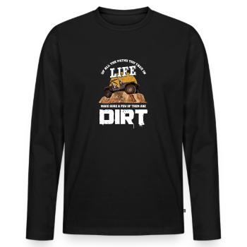 Dirt Jeep - Men's Premium Organic Long Sleeve Shirt - black - Front - Nico (187cm)