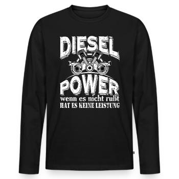 DIESEL POWER - Männer Premium Bio Langarmshirt - Schwarz - Vorne - Nico (187cm)
