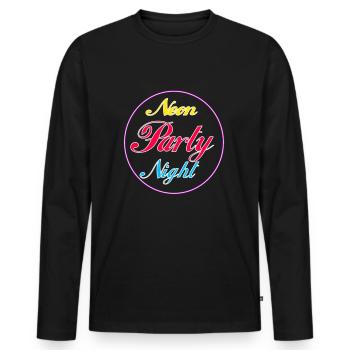 Neon party UV night shirt für feiern als Geschenk - Männer Premium Bio Langarmshirt - Schwarz - Vorne - Nico (187cm)
