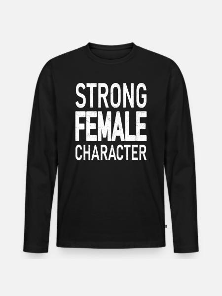 Strong Female Character - Men's Premium Organic Long Sleeve Shirt - black