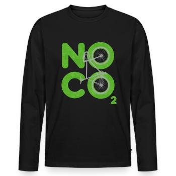 Pas de CO2 - T-shirt manches longues Premium bio Homme - noir - Devant - Nico (187cm)