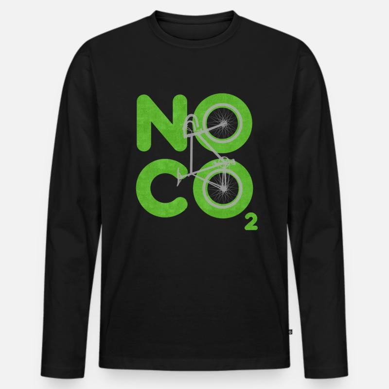 Kein CO2 - Männer Premium Bio Langarmshirt - Schwarz