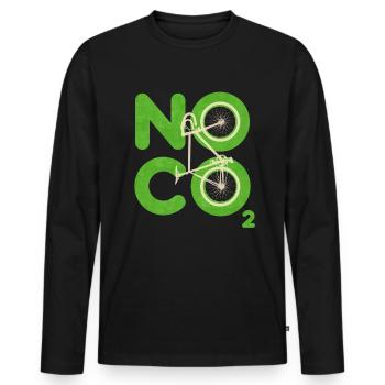 Pas de CO2 - T-shirt manches longues Premium bio Homme - noir - Devant - Nico (187cm)