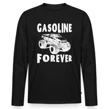 L’essence pour toujours - T-shirt manches longues Premium bio Homme - noir - Devant - Nico (187cm)