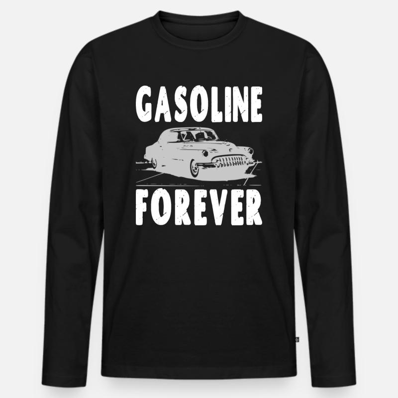 Benzin für immer - Männer Premium Bio Langarmshirt - Schwarz