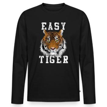 Tigre facile - T-shirt manches longues Premium bio Homme - noir - Devant - Nico (187cm)
