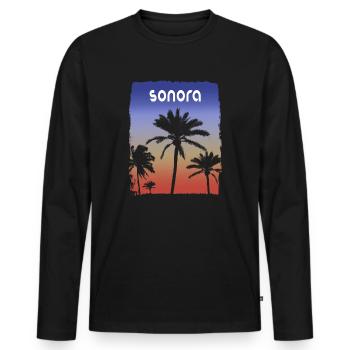 Sonora Mexiko Sonnenuntergang Urlaub Souvenir Palme - Männer Premium Bio Langarmshirt - Schwarz - Vorne - Nico (187cm)