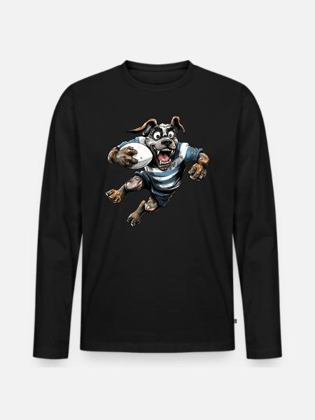 Dog Rugby - Men's Premium Organic Long Sleeve Shirt - black