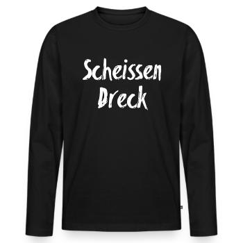 Saleté de merde - T-shirt manches longues Premium bio Homme - noir - Devant - Nico (187cm)