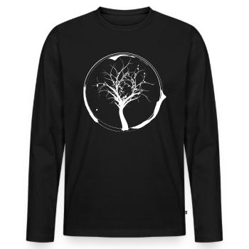 Spring - Men's Premium Organic Long Sleeve Shirt - black - Front - Nico (187cm)