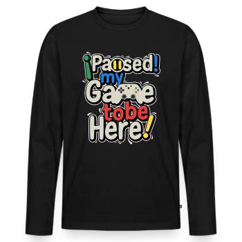 Pro Gaming Multiplayer Games Gamer Controller - Men's Premium Organic Long Sleeve Shirt - black - Front - Nico (187cm)