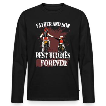 Motocross, father and son - Men's Premium Organic Long Sleeve Shirt - black - Front - Nico (187cm)