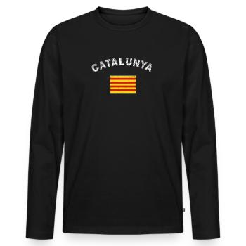 Catalonia Barcelona Independence Catalan - Men's Premium Organic Long Sleeve Shirt - black - Front - Nico (187cm)