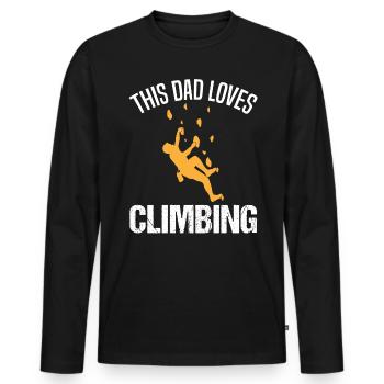 Grimpeur Papa disant cadeau de mur d’escalade - T-shirt manches longues Premium bio Homme - noir - Devant - Nico (187cm)
