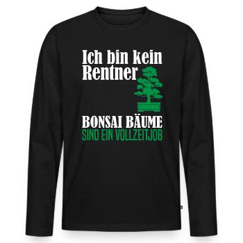Rentner Ruhestand Bonsai Baum Spruch Geschenk - Männer Premium Bio Langarmshirt - Schwarz - Vorne - Nico (187cm)