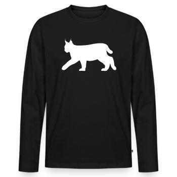 Luchs Rotluchs Waldtiere Tierliebhaber Geschenk - Männer Premium Bio Langarmshirt - Schwarz - Vorne - Nico (187cm)