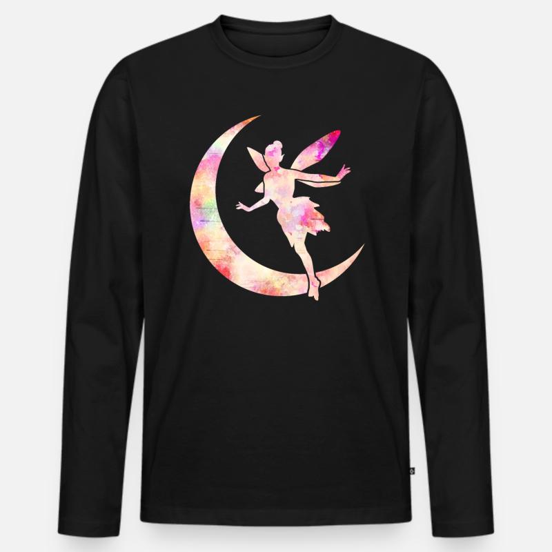 Fee Zauberfee Elfe Märchen Damen Mädchen Geschenk - Männer Premium Bio Langarmshirt - Schwarz