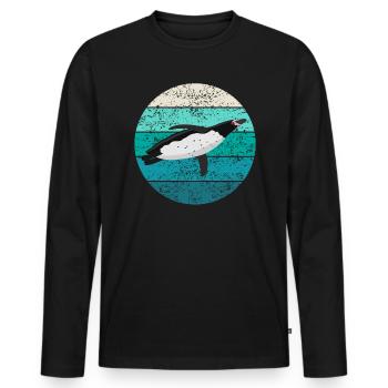 Penguin Seabird Seabird Retro Gift - Men's Premium Organic Long Sleeve Shirt - black - Front - Nico (187cm)