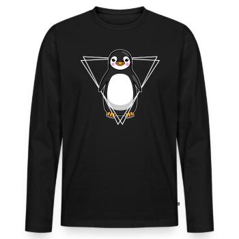 Penguin Seabird Seabird Bird Gift - Men's Premium Organic Long Sleeve Shirt - black - Front - Nico (187cm)