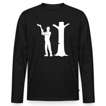 Lumberjack Profession Training Forester Gift - Men's Premium Organic Long Sleeve Shirt - black - Front - Nico (187cm)