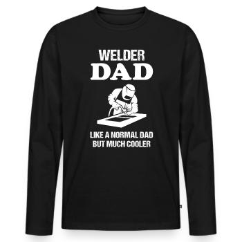 Welder Papa Saying Craftsman Profession Gift - Men's Premium Organic Long Sleeve Shirt - black - Front - Nico (187cm)