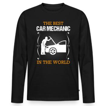 Vehicle construction mechanic Profession Vehicle construction Gift - Men's Premium Organic Long Sleeve Shirt - black - Front - Nico (187cm)