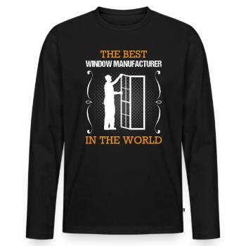 Window maker Profession Training Craftsman Gift - Men's Premium Organic Long Sleeve Shirt - black - Front - Nico (187cm)