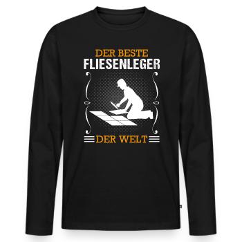 Fliesenleger Beruf Ausbildung Handwerker Geschenk - Männer Premium Bio Langarmshirt - Schwarz - Vorne - Nico (187cm)