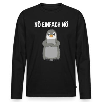 Pinguin Nö Einfach Nö Lustiger Spruch Geschenk - Männer Premium Bio Langarmshirt - Schwarz - Vorne - Nico (187cm)