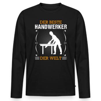 Handwerker Handwerk Beruf Ausbildung Geschenk - Männer Premium Bio Langarmshirt - Schwarz - Vorne - Nico (187cm)